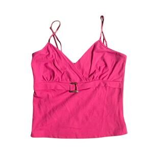 I love you y2k Pink tank top with silver buckle detail